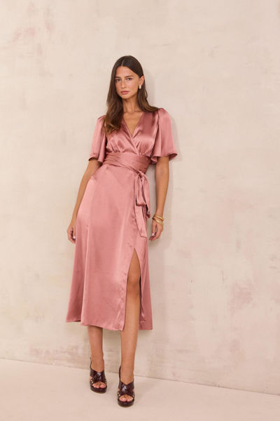 Picture of LONG SATIN WRAP DRESS BORA